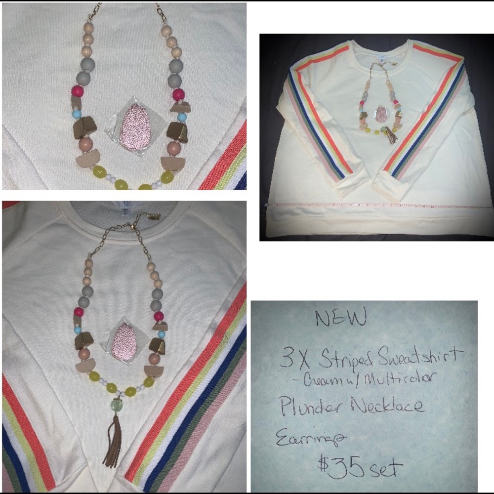 XXXL 3x Sweatshirt Necklace Earring Bundle Plunder
